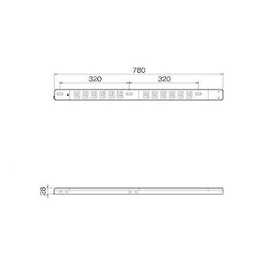 ＦＭ15Ａコンセントバー　19インチラック用　12個口　125Ｖ　ＭＲ7612　15Ａ