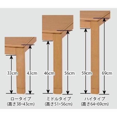コタツ テーブル ミドルタイプ 正方形 コタツ オールシーズン 一年中 炬燵 (ミドルタイプ) デスク こたつ シェルタTM｜y-syo-ei｜07