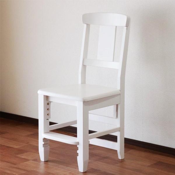 学習椅子 学習チェア 木製 ホワイト 高さ調整 デスクチェア 木製 キッズチェア おしゃれ 勉強 天然木 子供用 北欧 カントリー ナチュラルテイスト 高さ調節