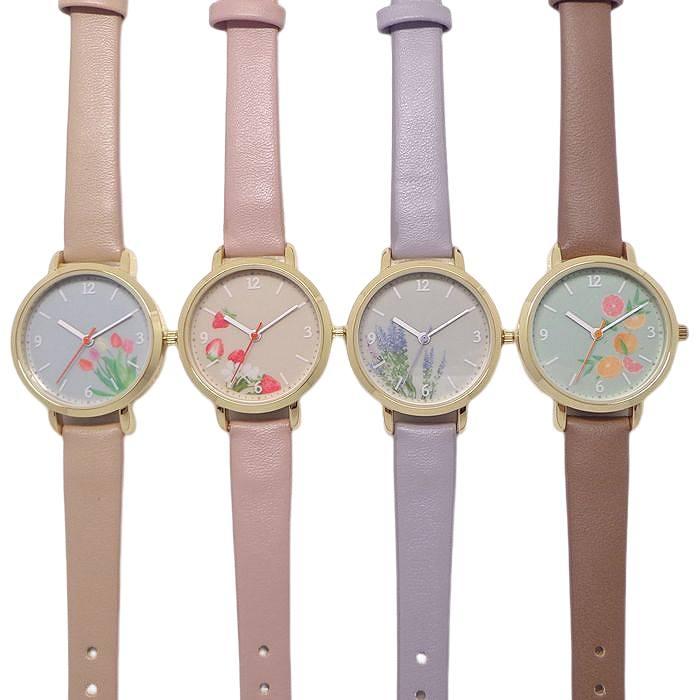 お花デザイン 革ウォッチ GY061 ピント レディース 腕時計 日本