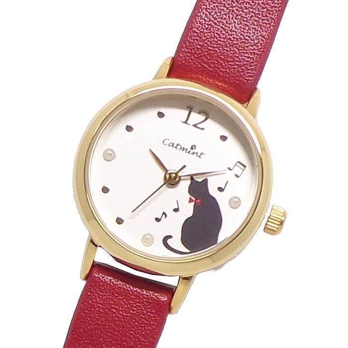 follow（フォロー） レディース 腕時計 ネコモチーフ H01421S-1 レッド
