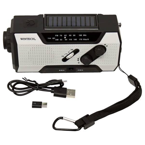 WINTECH（ウィンテック） 手回し充電 ソーラー充電 USB充電 乾電池