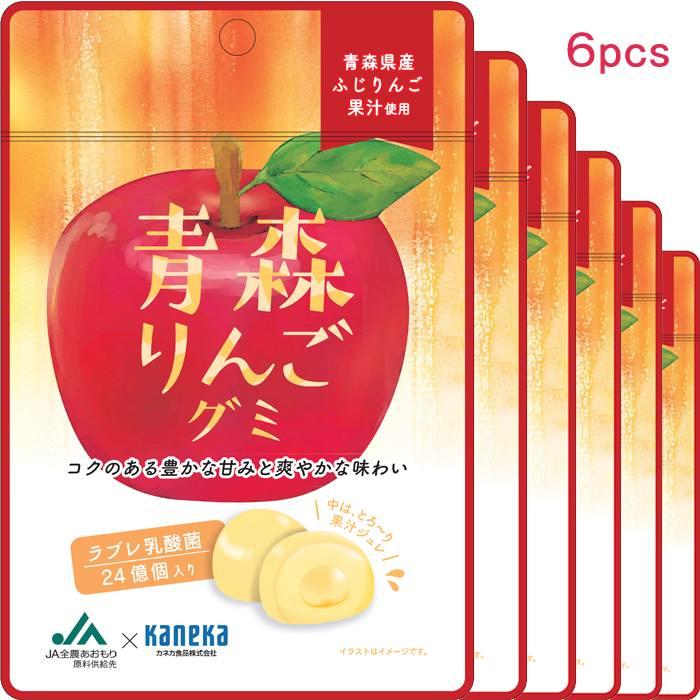 6袋セット販売 グミ 乳酸菌入り 青森ふじりんごグミ カネカ食品 甘味