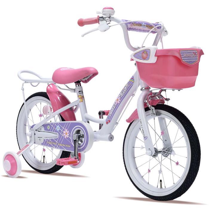 補助輪付 自転車 マイパラス 子供用自転車 16インチ MD-12-LA ラベンダー キッズバイク 女の子 沖縄・離島配送不可 代引不可_1