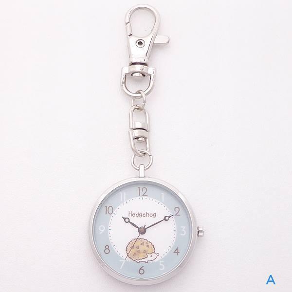 携帯時計 キーホルダー ハングウォッチ はりねずみ ふくろう N00321S-0