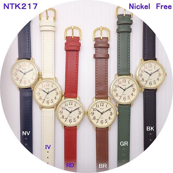 腕時計 ニッケルフリー NTK-217 見やすい アラビア数字 インデックス