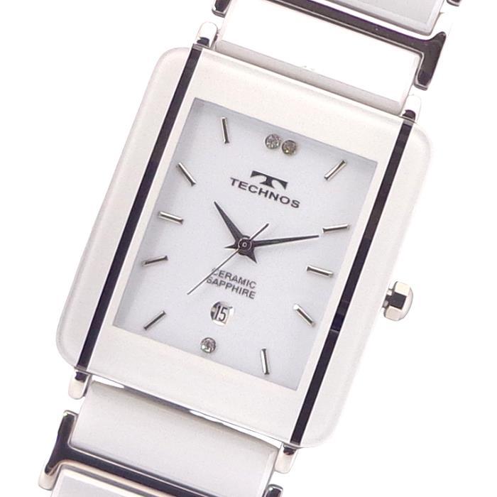 最終値下げ / 新品未使用Technos T2674SB テクノス メンズ 男性用 腕時計 シルバー 15気圧防水 TECHNOS テクノス メンズ セラミック サファイアガラス 腕時計
