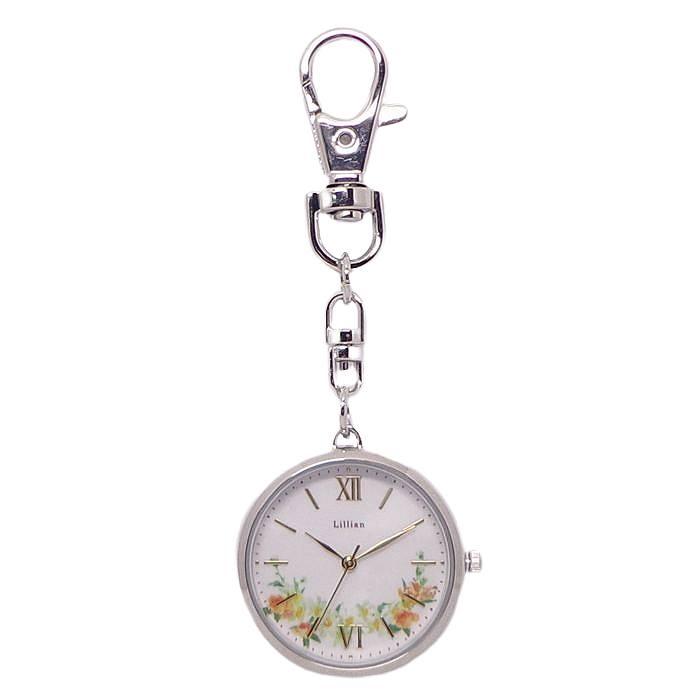 ナラカミーチェ☆オシャレ時計 花柄 キーホルダー・ハングウォッチ YM081 時計 懐中時計