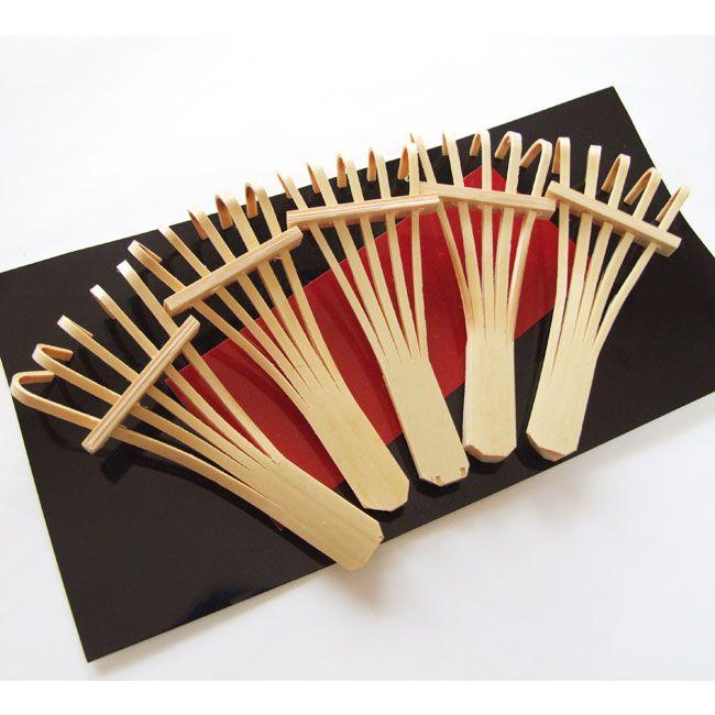箸置き 熊手 5個セット 箸まくら 竹を細工して作ったくまでの形をした