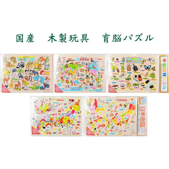 育脳パズル 国産 日本地図 世界地図 昆虫 動物 木製パズル 知育