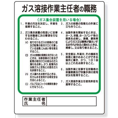 356 14 作業主任者職務表示板 ガス溶接作業主任者の職務 エコユニボード 500 400 1mm厚 ユニット Unit 356 14 トモエモン 通販 Yahoo ショッピング