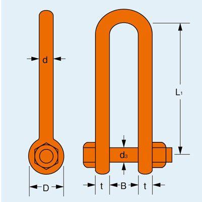 大洋 強力長シャックル 19×160 4t 1個 大洋製器工業 TSL-4t ボルトナット 1007561｜y-tomoemon｜02