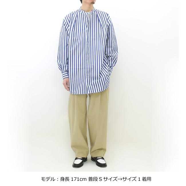 colon コロン 1in-Pleats Long shirt -Blue Stripes- 1インプリーツ 