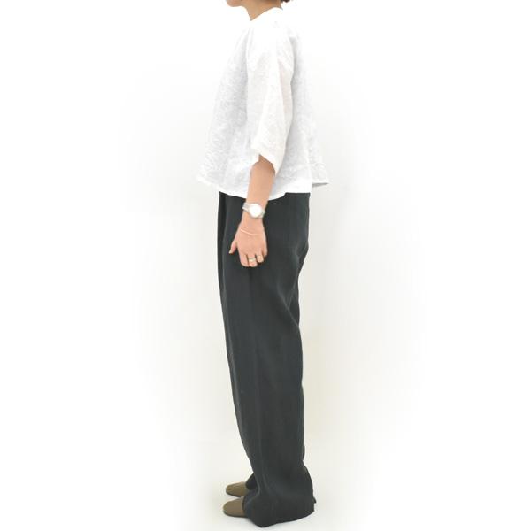 mizuiro ind ミズイロインド リネンダブルクルーネックシャツ 2-230123 レディースの画像