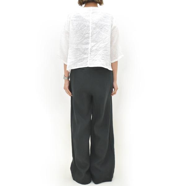 mizuiro ind ミズイロインド リネンダブルクルーネックシャツ 2-230123 レディースの画像