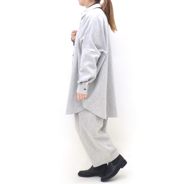 mizuiroind（ミズイロインド） ポケット付きワイドシャツ 4-230063