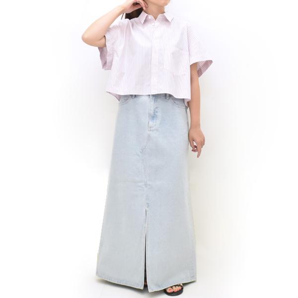 セール/40%OFF】PASSIONE パシオーネ ワイドクロップド半袖シャツ 