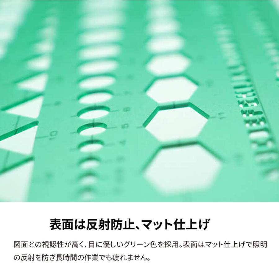 テンプレート定規 楕円定規 製図用 152ｘ315ｘ1mm 6〜36 2段カット 日本製 トライテック 003-002 |  | 04