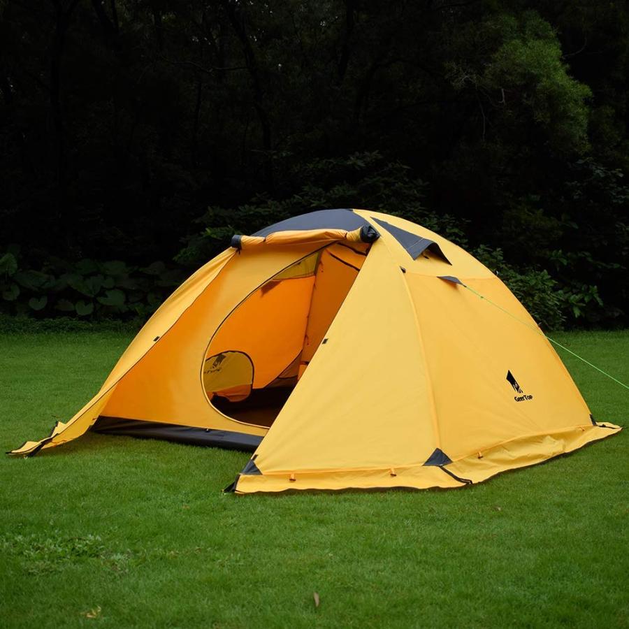 GEERTOP テント 2人用 軽量 防水 140cm x 210cm イエロー GeerTop テント 2人 〜 4人 用 軽量 防水コンパクト ファミリー