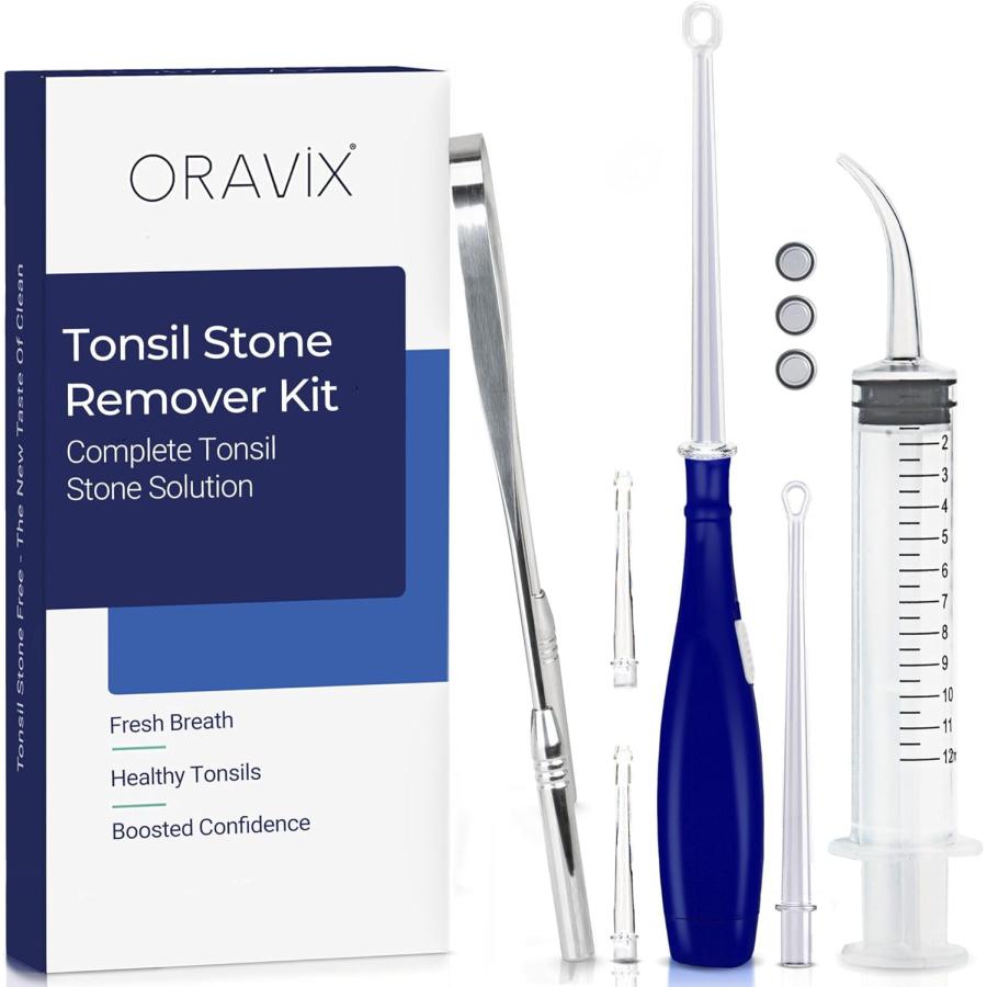 ORAVIX 膿栓除去キット 家庭用 口腔セルフケア 口臭でお悩みの方に 扁桃結石 臭い玉 詳しい日本語説明書QR付き 正規品 | 