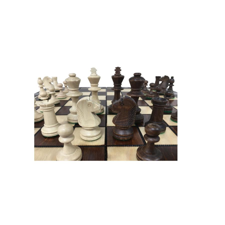 Wegiel 木製 チェスセット Chess Board Set No.4 + Checker + Backgammon （チェス No.4 + チェッカー + バックギャモン） チェス盤 ポーランド 正規品｜y-tsm｜05