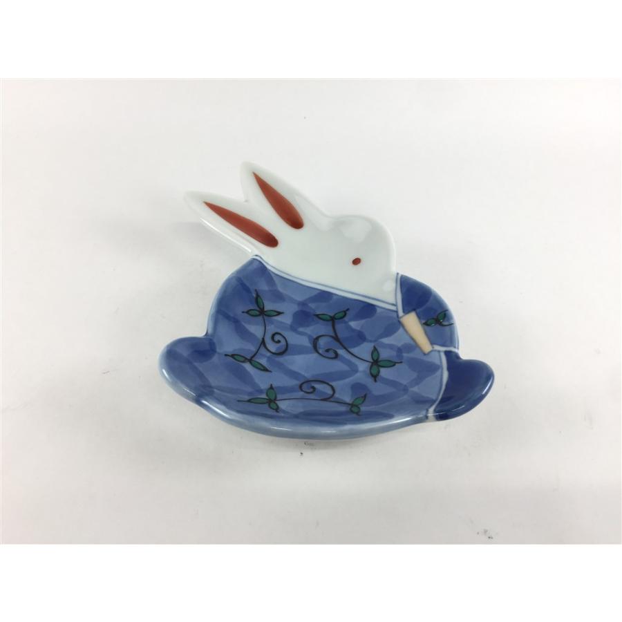 有田焼 伝平窯 13cmうさぎ銘々皿 唐草雛(男雛 / 女雛)【皿 小皿 陶器