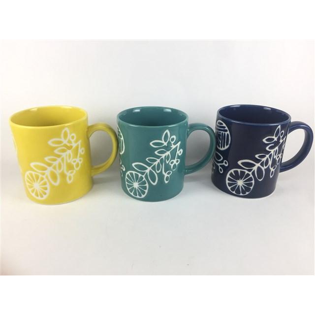 波佐見焼 永泉窯 300ccマグカップ.白花(黄 /緑 / 青)【kukkaクッカ