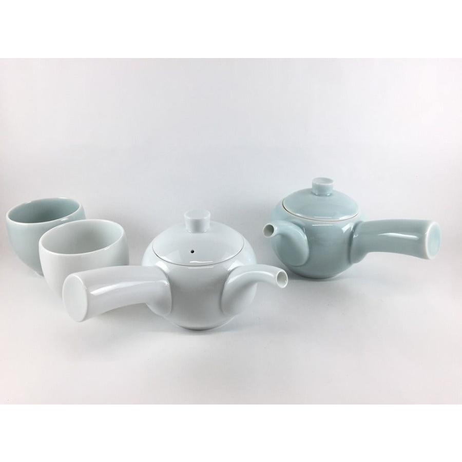 左利きの方でも使いやすい急須 丸子急須 青白釉/白磁 波佐見焼 白山