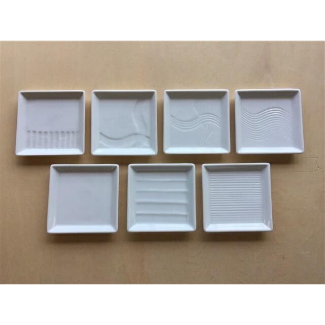 未使用 【 禎山窯 】角小皿 小皿 銘々皿 菓子皿 4客 セット 小皿・銘々皿 – 漆器 高翆