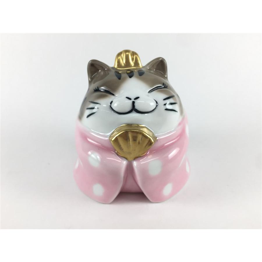 有田焼 北川美宣窯 猫びな(木台付き)(茶色／白色)【セット品】【雛人形