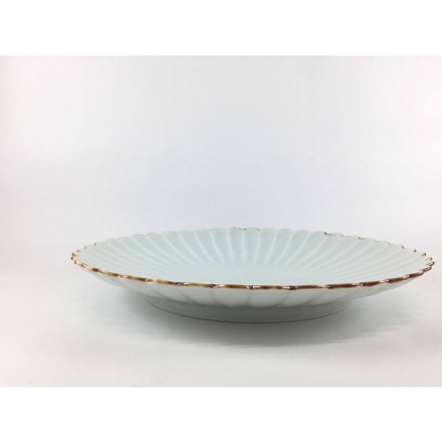 有田焼 梶謙製磁 渕サビ 21cm 菊型皿 【21cm 丸皿 中皿 プレート お皿