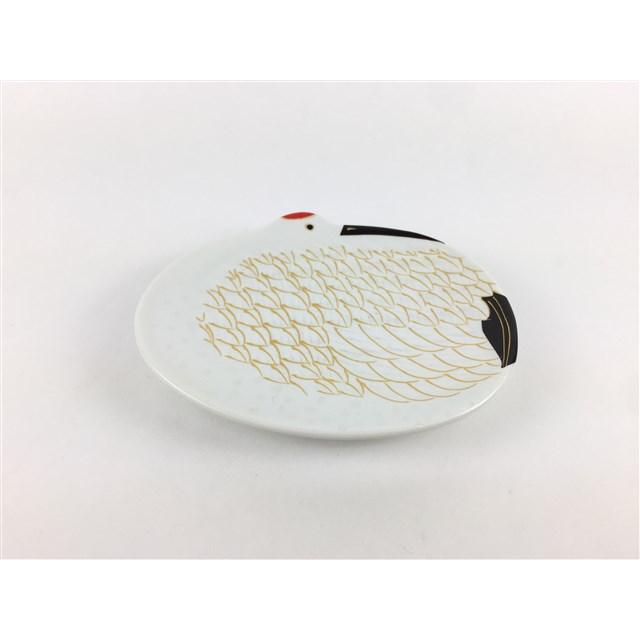 有田焼 幸楽窯 小皿 鶴.雪衣金羽根 / 亀.雪衣菱模様 【皿 9cm 10cm