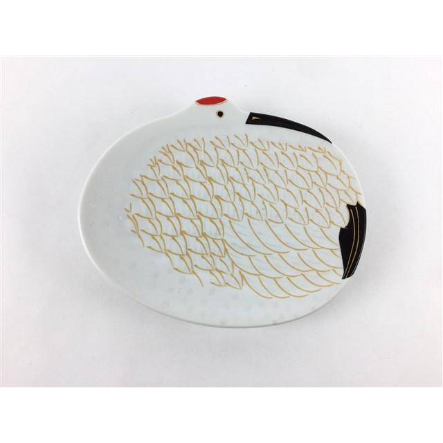 有田焼 幸楽窯 小皿 鶴.雪衣金羽根 / 亀.雪衣菱模様 【皿 9cm 10cm