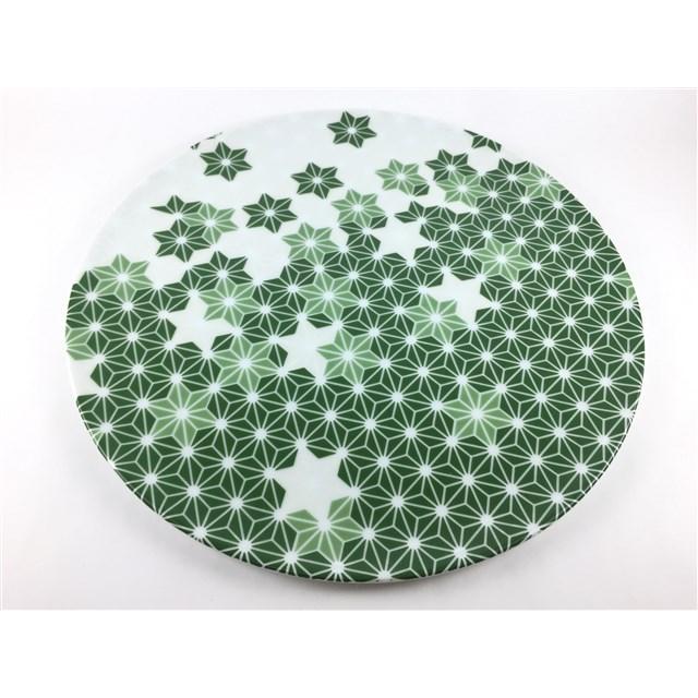 有田焼 幸楽窯 30cmラウンドプレート.星花(赤 / 緑)【大皿 丸皿 30cm 花柄 星柄 錦赤花模様 錦緑花模様 丸プレート皿】の画像