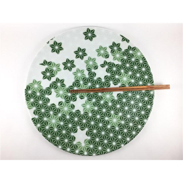 有田焼 幸楽窯 30cmラウンドプレート.星花(赤 / 緑)【大皿 丸皿 30cm