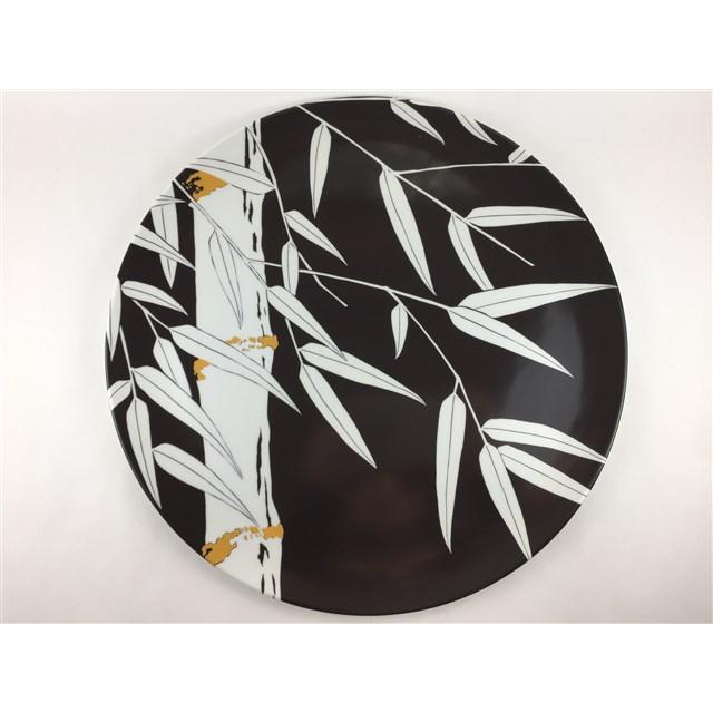 有田焼 幸楽窯 30cmラウンドプレート.竹林(赤 / 黒)【磁器 食器 大皿 丸皿 赤色 黒色 和風 錦銀盛竹林 赤30cm丸プレート皿/錦銀盛竹林 黒30cm丸プレート皿】の画像