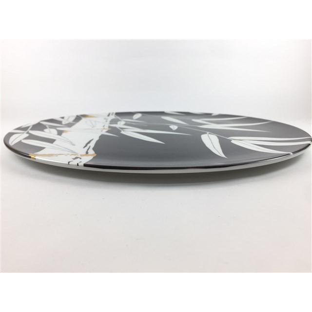 有田焼 幸楽窯 30cmラウンドプレート.竹林(赤 / 黒)【磁器 食器 大皿 丸皿 赤色 黒色 和風 錦銀盛竹林 赤30cm丸プレート皿/錦銀盛竹林 黒30cm丸プレート皿】の画像
