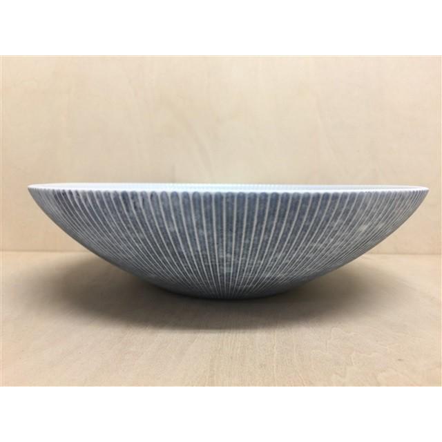 有田焼 李荘窯 コスモスブラスト鎬ボールM ボウル 鉢 23cm 青色 白色