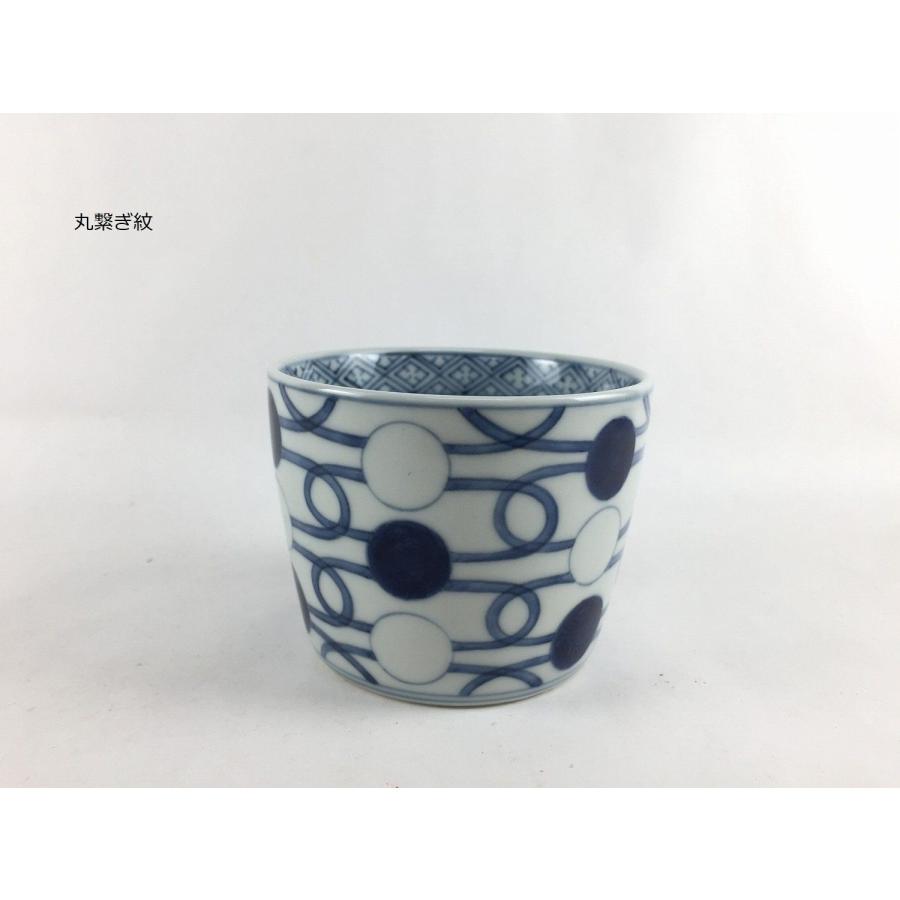 有田焼 李荘窯 蕎麦猪口(大)(8.5cm) (山水家屋文 /丸繋ぎ紋 / 丸十字文