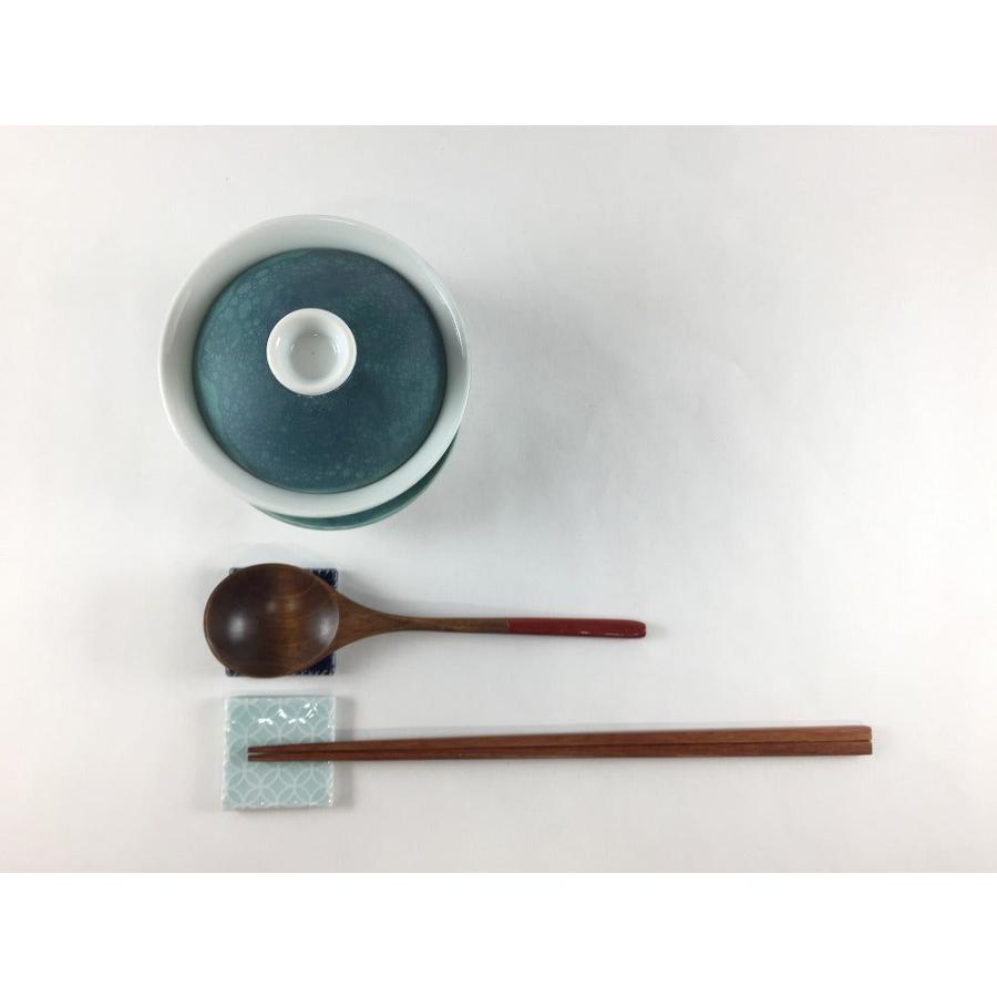 有田焼 李荘窯 グリーンコスモス 蓋碗 台付【セット品】【9.5cm/140cc