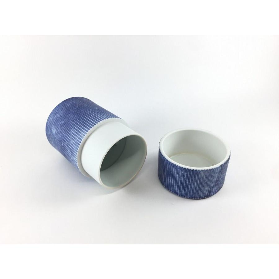 有田焼 李荘窯 鎬茶筒 コスモスブラスト【7cm 茶器 お茶っ葉入れ 小物