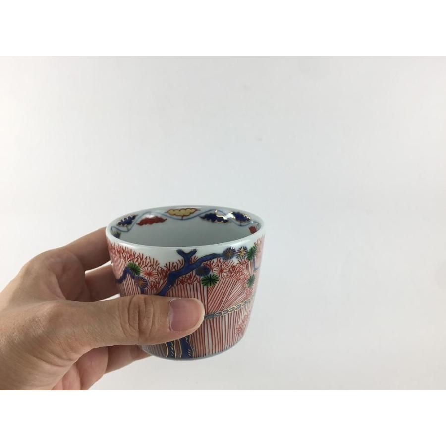 有田焼 李荘窯 蕎麦猪口(8.5cm) 錦松柴垣文【そば猪口 そばちょこ ソバチョコ つゆ入れ つゆ鉢 素麺 そうめん 蕎麦 小鉢 カップ コップ】の画像