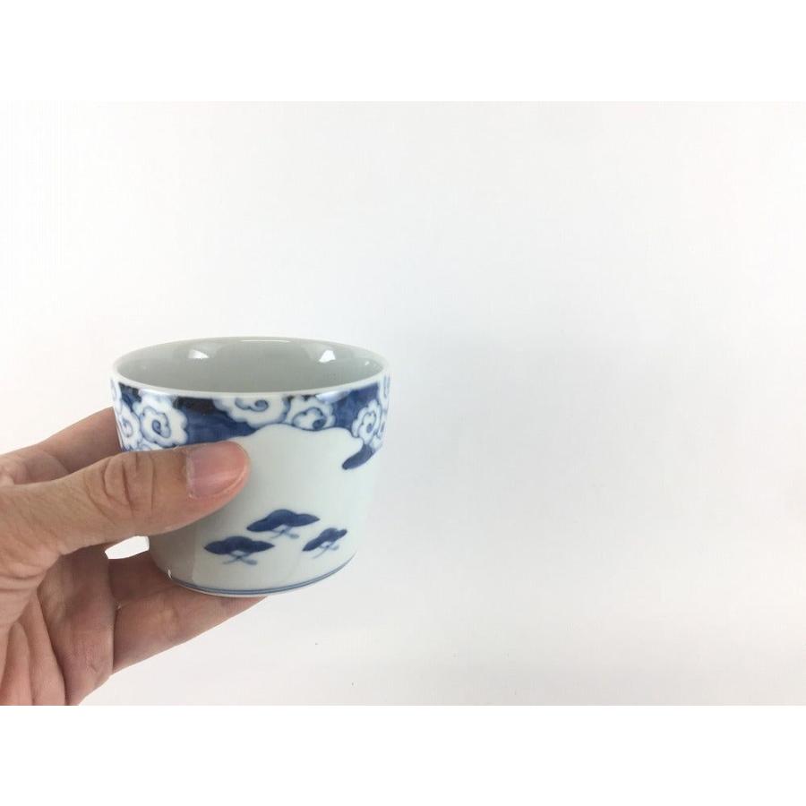 有田焼 李荘窯 蕎麦猪口(大)(8.5cm) 雲松林文【そば猪口 そばちょこ