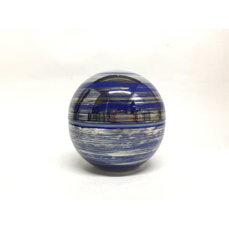 有田焼 李荘窯 95玉蓋物(藍銀刷毛)【9.5cm 藍色 銀色 鉢 ふた物 蓋もの