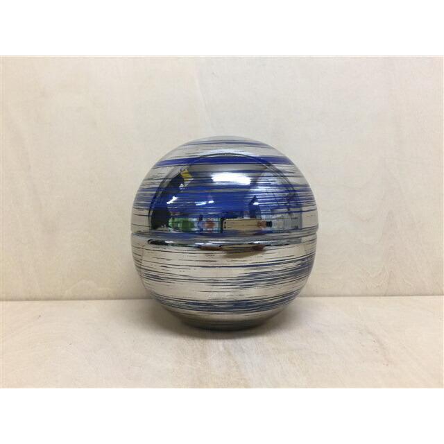 有田焼 李荘窯 95玉蓋物(藍銀刷毛)【9.5cm 藍色 銀色 鉢 ふた物 蓋もの