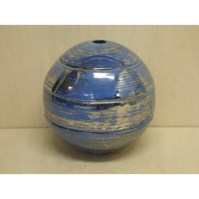 有田焼 李荘窯 玉重 藍銀刷毛【化粧箱入り】【呉須銀彩/珠型三段重