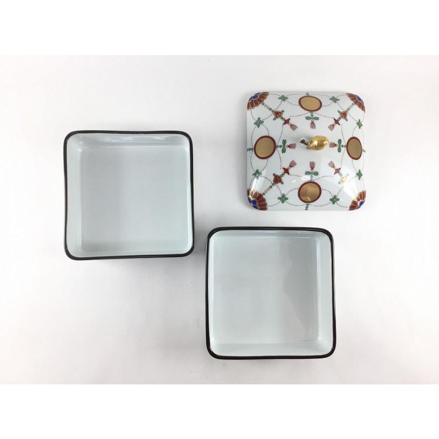 有田焼 其泉窯 角二段重 錦日輪赤玉瓔珞文 12cm : 有田焼のお店