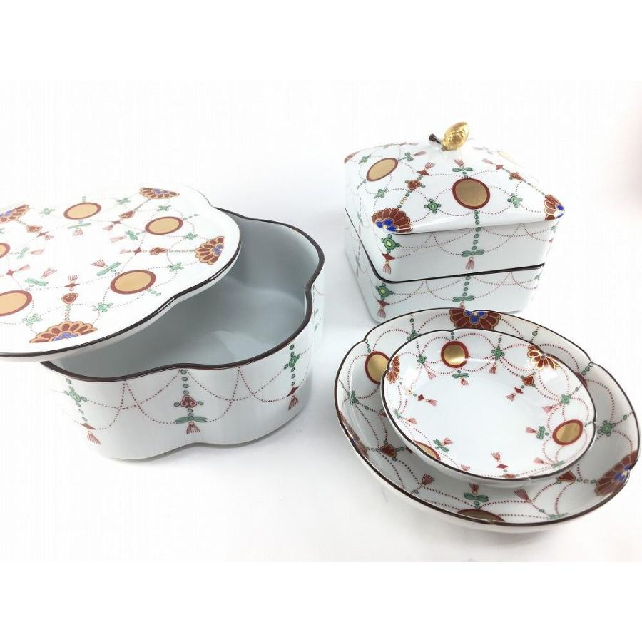 有田焼 其泉窯 角二段重 錦日輪赤玉瓔珞文 12cm : 有田焼のお店