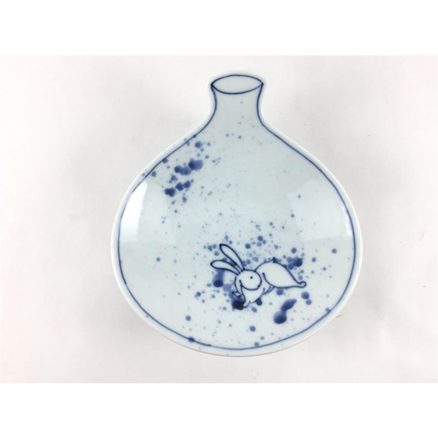 伊万里焼 田森陶園 徳利皿.吹墨うさぎ【12cm 13cm 小皿 皿 兎柄 ウサギ