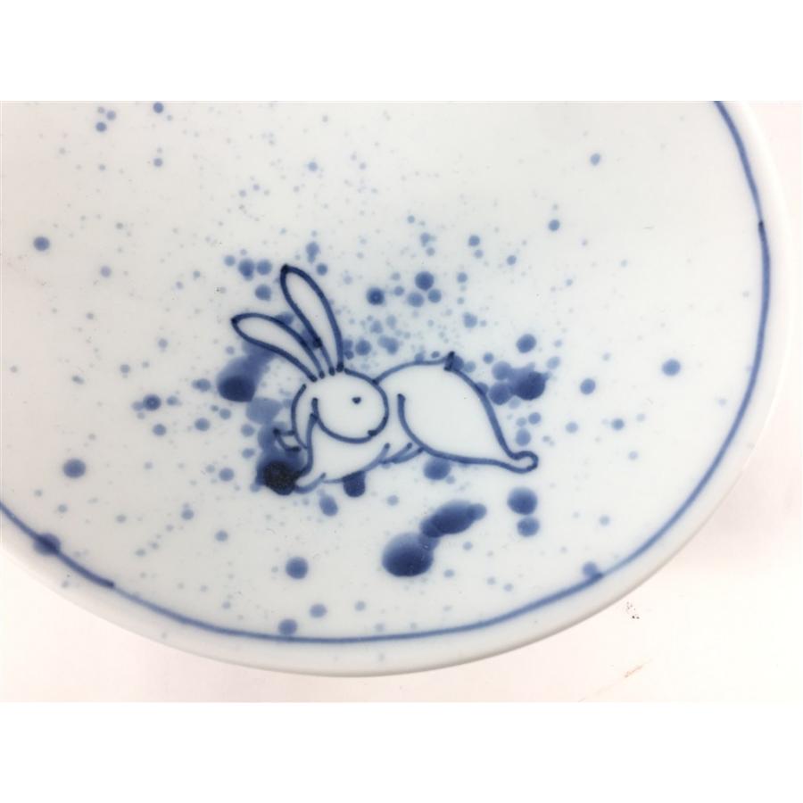 伊万里焼 田森陶園 徳利皿.吹墨うさぎ【12cm 13cm 小皿 皿 兎柄 ウサギ